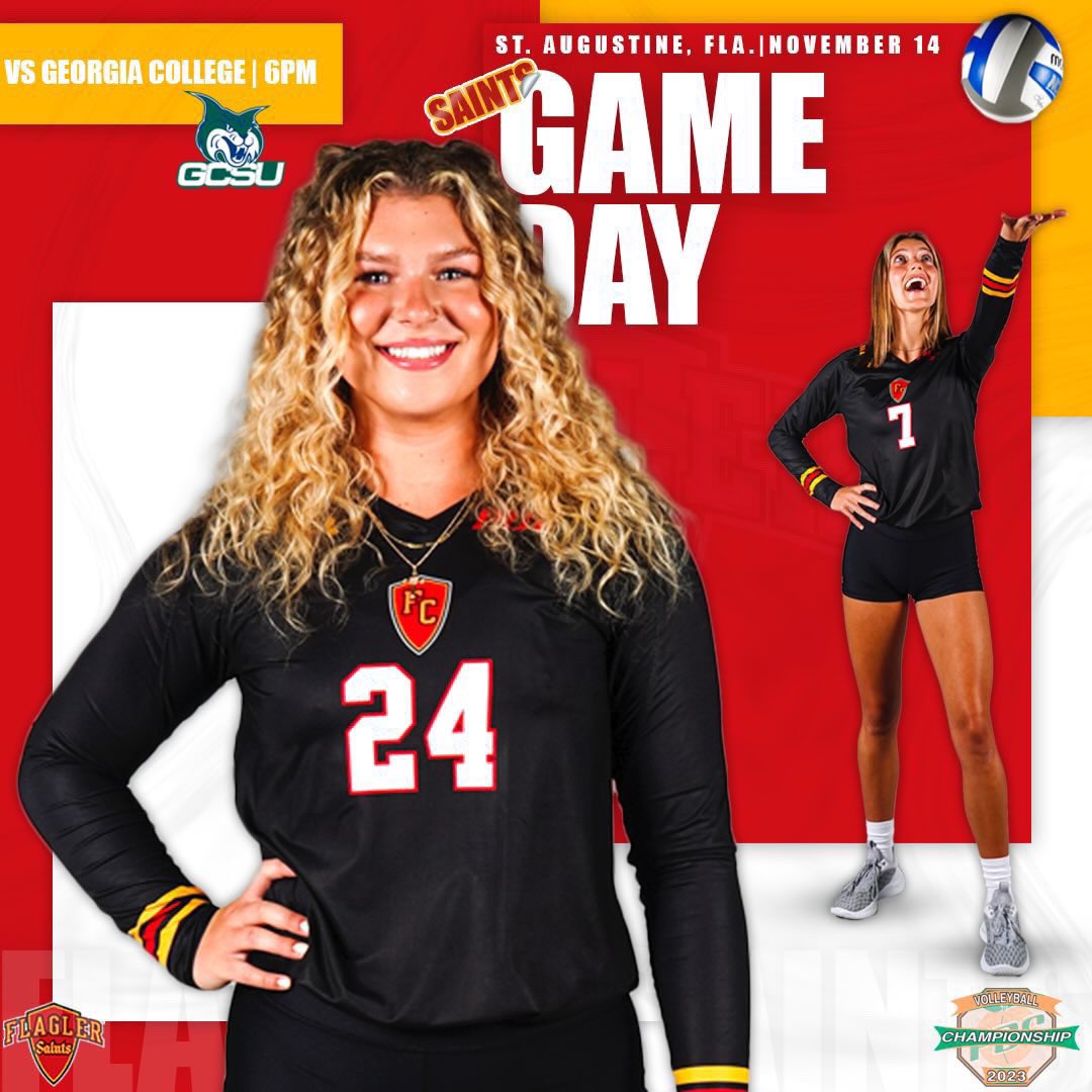 PBC Tournament play starts TONIGHT😈

🆚 Georgia College
📍 Flagler Gym
⏰ 6 p.m.
📊sidearmstats.com/flagler/wvball/
📺 pbcsportsnetwork.com

#GoSaints