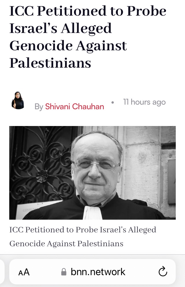 DENUNCIAN A ISRAEL POR GENOCIDIO ANTE CORTE PENAL INTERNACIONAL, liderada por abogado de Francia y apoyada por más de 300 abogados 
m.youtube.com/watch?v=YId9d8…