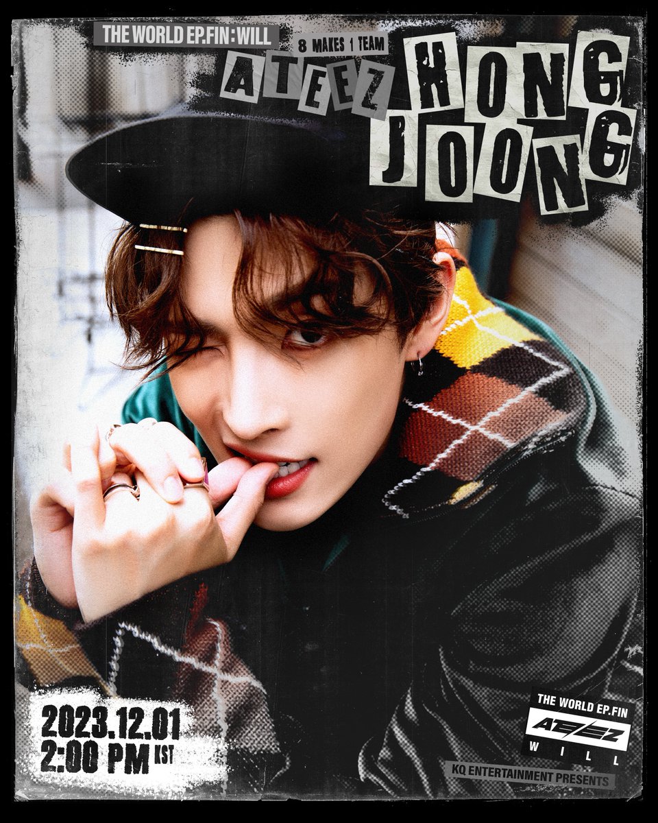 ATEEZofficial's tweet photo. [📷] ATEEZ(에이티즈) THE WORLD EP.FIN : WILL Character Poster
⠀
2023. 12. 01 2PM RELEASE
⠀
#WILL #미친폼 #Crazy_Form #ATEEZ #에이티즈
#HONGJOONG #홍중 https://t.co/gfQoJNe36J