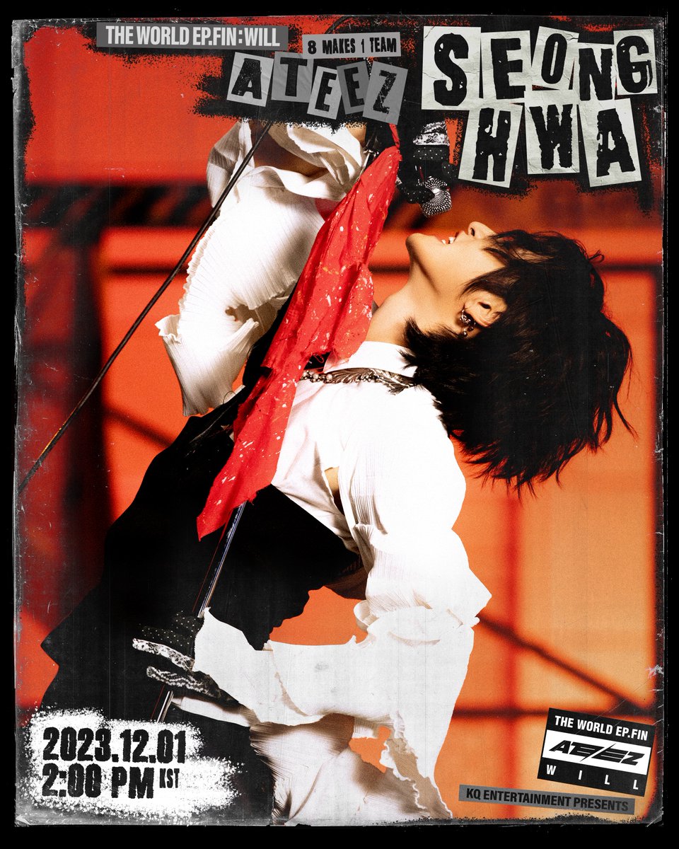 [📷] ATEEZ(에이티즈) THE WORLD EP.FIN : WILL Character Poster
 ⠀
2023. 12. 01 2PM RELEASE
⠀
#WILL #미친폼 #Crazy_Form #ATEEZ #에이티즈
#SEONGHWA #성화