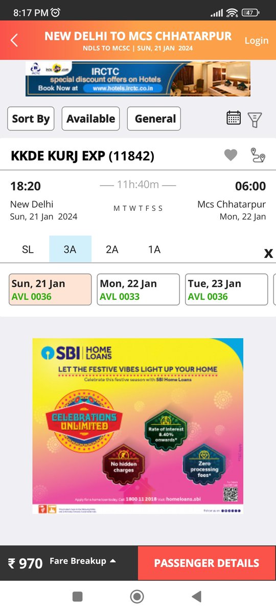 Pankaj_IPA's tweet photo. @RailMinIndia Sir
Just I want to know that a same train who going to khajuraho on 21 Jan 24 but the same train returning from khajuraho on next day i.e. on 22 Jan is CANCELLED?
WHICH TYPE OF foolishness we are becoming, not justified.
Please escalate it and oblige. https://t.co/M8EJLLK3vD