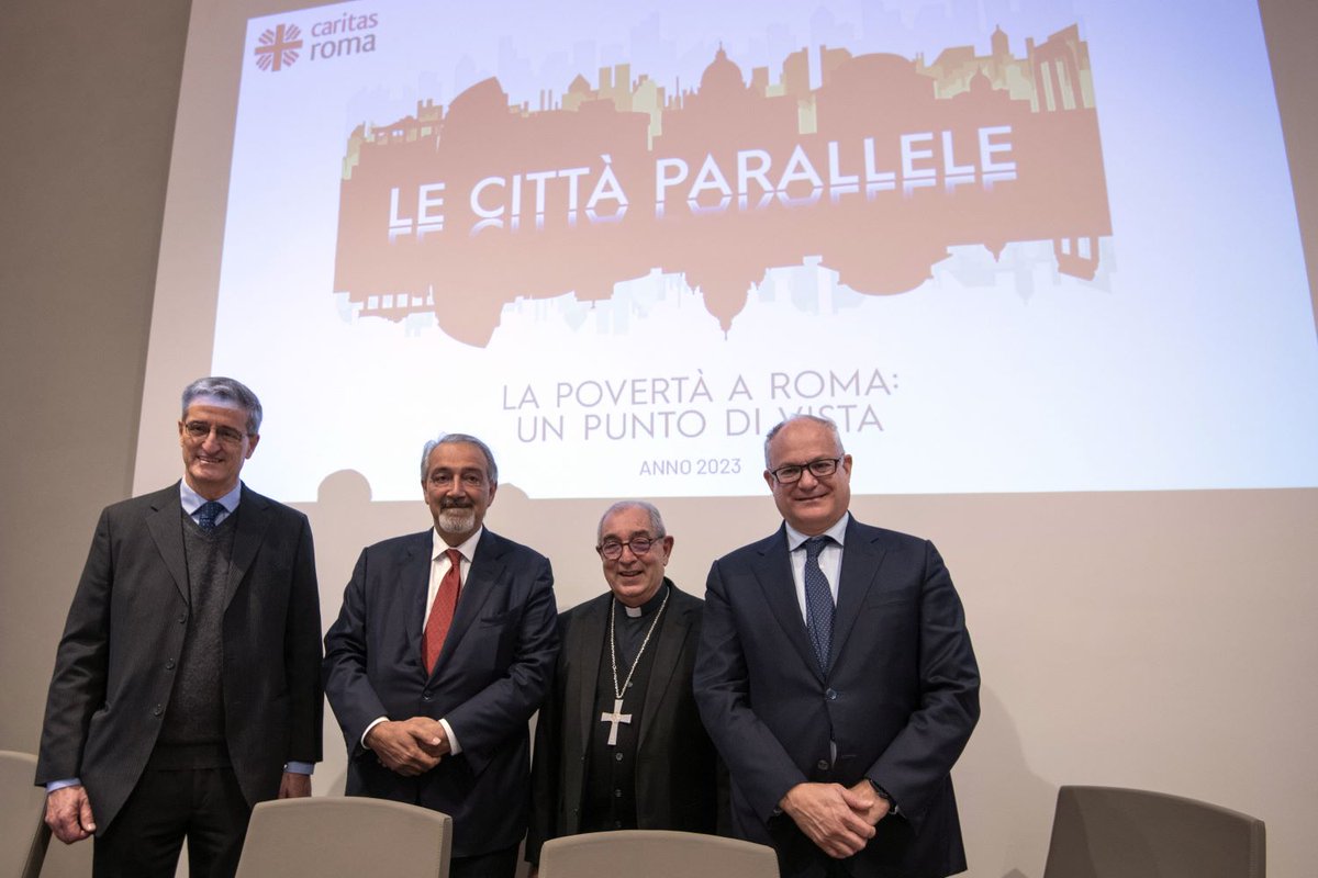 Caritas Roma (@caritasroma) on Twitter photo “Le città parallele”. Presentato il Rapporto Caritas sulla povertà a #Roma con il sindaco di <a href="/Roma/">Roma</a> <a href="/gualtierieurope/">Roberto Gualtieri</a>, il presidente <a href="/RegioneLazio/">Regione Lazio</a> Francesco Rocca, il card. Angelo De Donatis e il vescovo <a href="/BenoniDon/">Don Benoni Ambarus</a> <a href="/diocesidiroma/">Diocesi di Roma</a>.
Sintesi e link al doc qui: caritasroma.it/2023/11/povert… “Le città parallele”. Presentato il Rapporto Caritas sulla povertà a #Roma con il sindaco di <a href="/Roma/">Roma</a> <a href="/gualtierieurope/">Roberto Gualtieri</a>, il presidente <a href="/RegioneLazio/">Regione Lazio</a> Francesco Rocca, il card. Angelo De Donatis e il vescovo <a href="/BenoniDon/">Don Benoni Ambarus</a> <a href="/diocesidiroma/">Diocesi di Roma</a>.
Sintesi e link al doc qui: caritasroma.it/2023/11/povert…