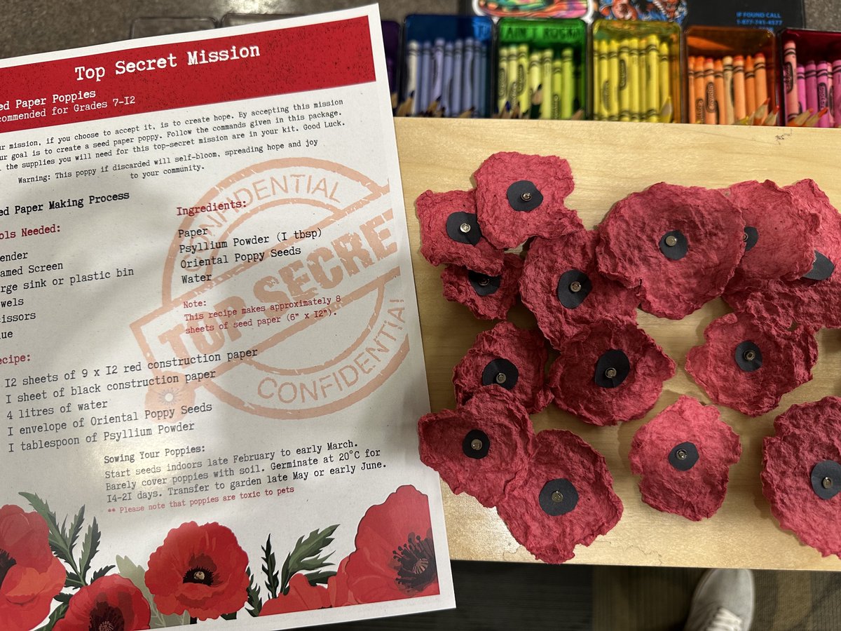 Thanks to <a href="/FanshaweCollege/">fanshawecollege</a> for the spectacular "Poppy Project". 

Making the poppies was enjoyed by all students in grades 1-8 <a href="/crgummow/">CR Gummow</a>

Don't forget to plant them in the spring and watch the poppies grow!

<a href="/kprschools/">KPRDSB</a> 

#MakerEd #onted #WeAreKPR #MakerSpace #RemembranceDay2023