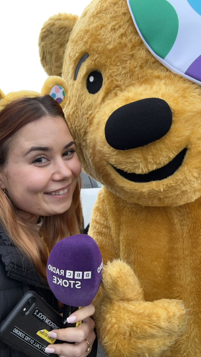 Out and about with Pudsey this week for @BBCRadioStoke 🐻 Hanley and Crewe have been ticked off, but where will we be tomorrow? Try and find us @LeeBlakeman 🎙️ All for @BBCCiN 🤍