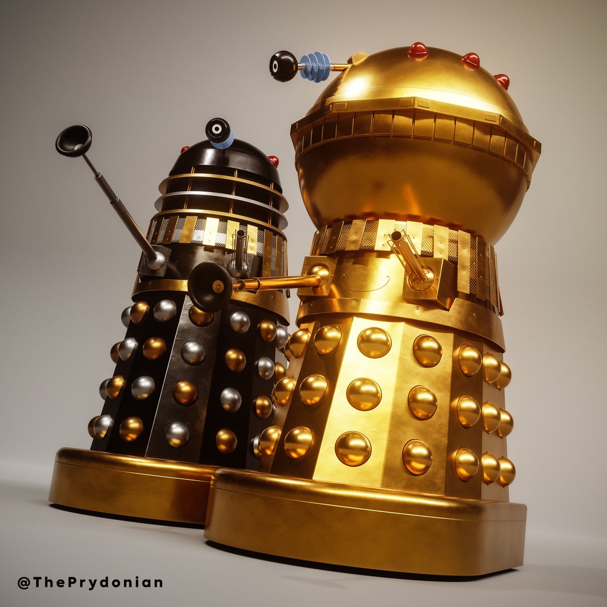 Dalek Emperor and Black Dalek (Nemesis of the Daleks, IDW reprint) #DoctorWho #DrWho #Daleks #Dalek #Blender