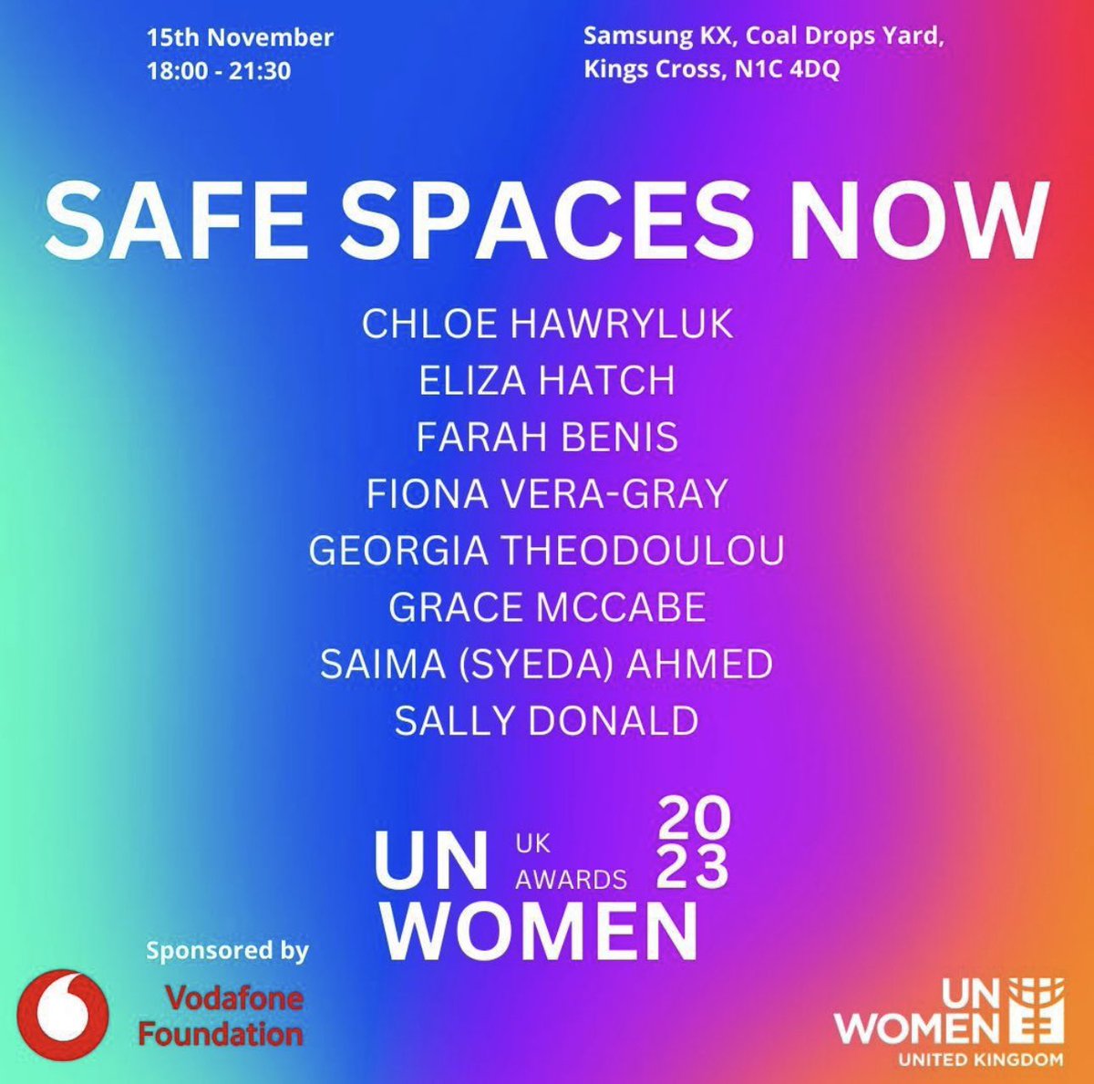 What an absolute honour and some sunshine to a wet grey day to find out I have been shortlisted for the <a href="/UNWomenUK/">UN Women UK</a> 2023 awards in the Safe Spaces Now category alongside such an incredible group of changemakers. Congratulations to all the other nominees!