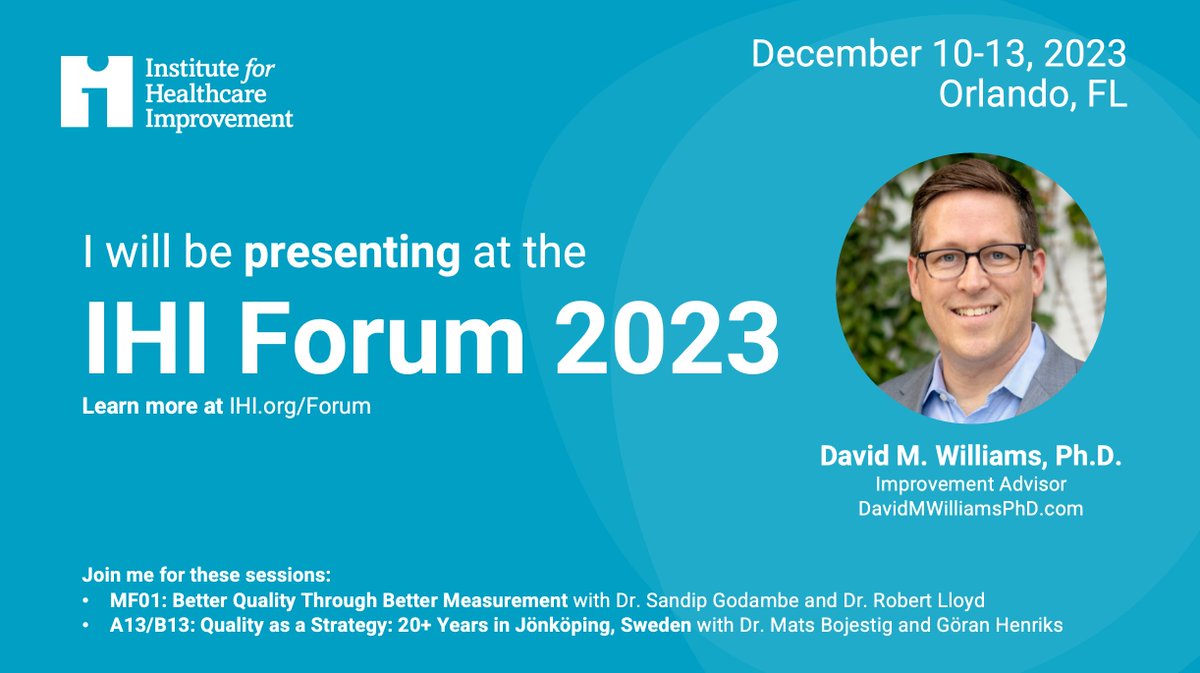I look forward to attending this year’s #IHIForum. Join me in Orlando, FL, December 10—13, 2023, along with others dedicated to improving care for all.