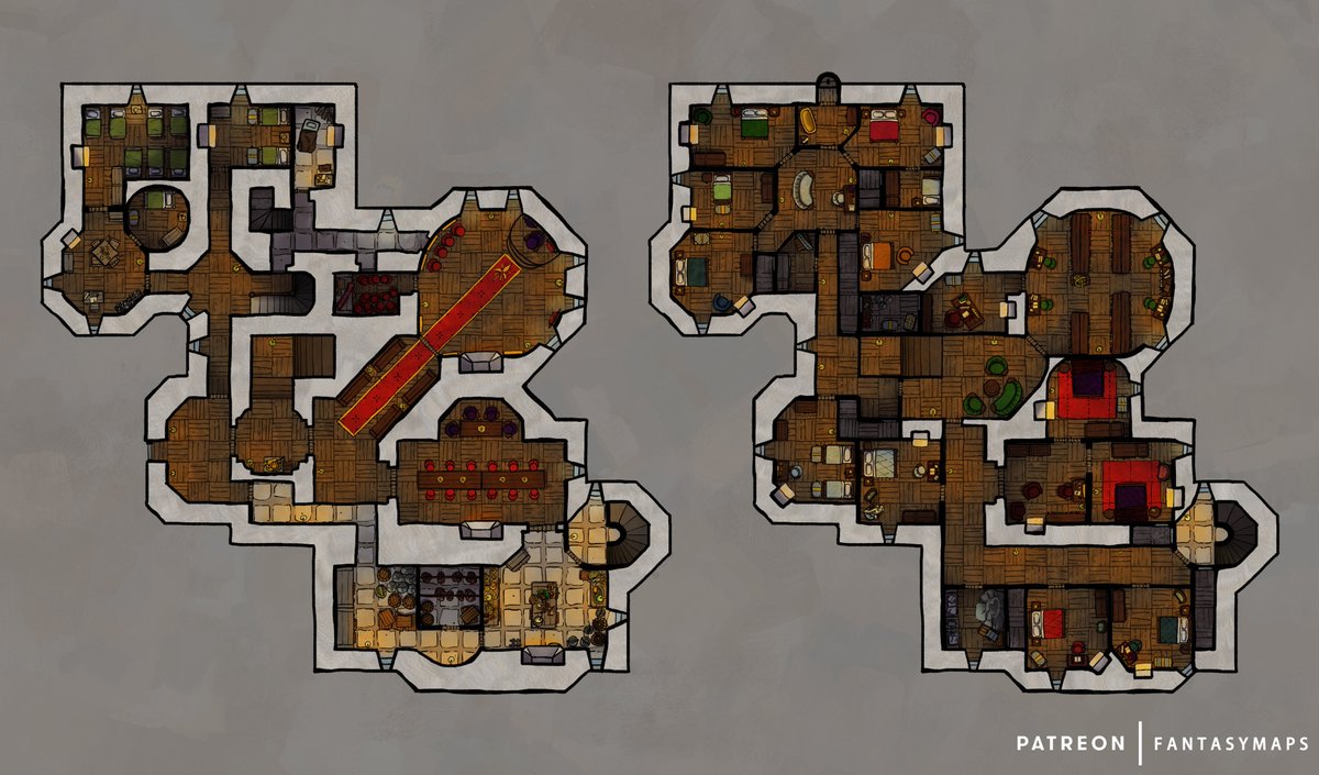diayosh's tweet photo. A two-storied castle belonging to the head of a local spy ring.

#DnD #ttrpg https://t.co/TuXGW8q8P0