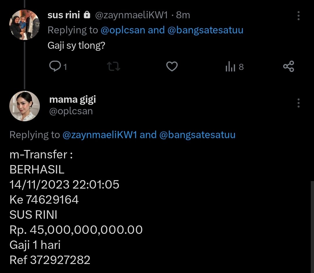 oplcsan's tweet image. KLARIFIKASI

Sebelum beritanya ramai, ada baiknya saya mengimbau lebih dulu bahwa berita saya ga bayar gaji adalah hoax 🙏🏻 berikut bukti transfernya. Sekian trmksh

Ttd
Nagita Slavina