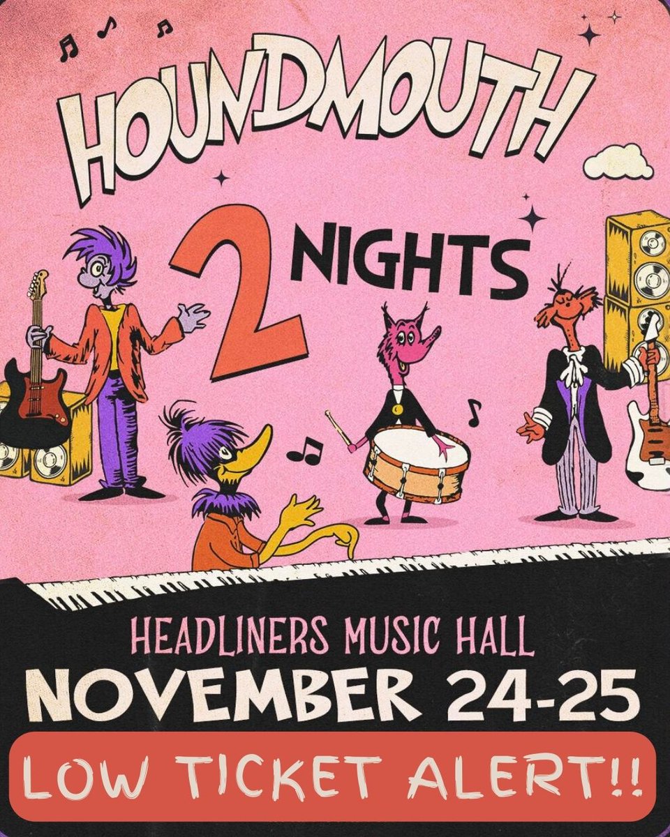 Low ticket alert! Few tickets to Night 1 of @Houndmouth remain- get 'em while you can! bit.ly/Houndmouth2Sho… 🎫🪽Presented by @WFPK