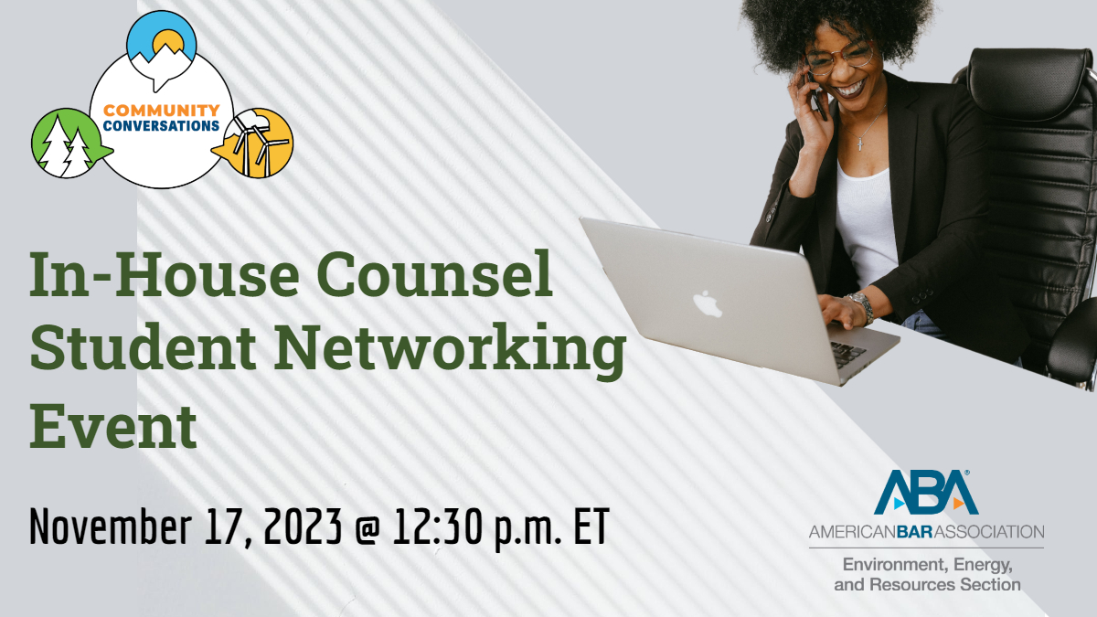 Curious about in-house counsel's role in environ law? Looking for career insights from practicing lawyers? Join SEER's Environ Law Society Network for a speed networking event!  Get answers, network &amp; prep for your summer internships or career journey. ow.ly/plJ750Q3InN