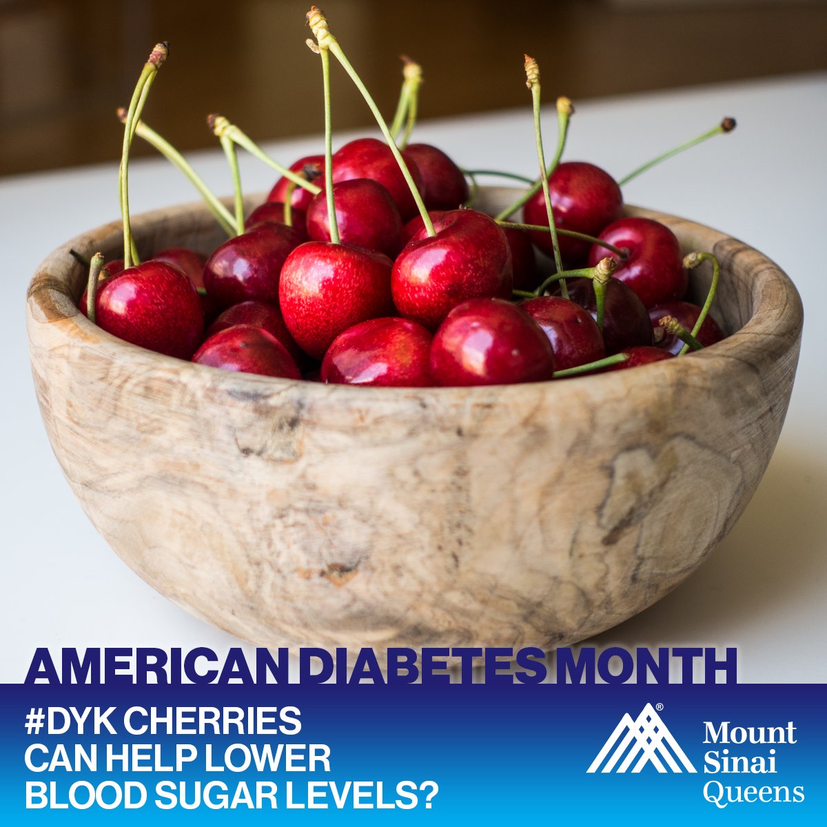 What you eat affects your blood sugar. That’s why our endocrinologists recommend eating plenty of vegetables, fruits, and whole grains. #DYK Cherries contain anthocyanins which could help lower blood sugar levels? #AmericanDiabetesMonth bit.ly/3DPYmLH