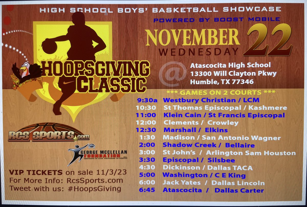 Lot of these matchups are shaping up to be highly anticipated! The day BEFORE Thanksgiving = HoopsGiving Classic in H-Town