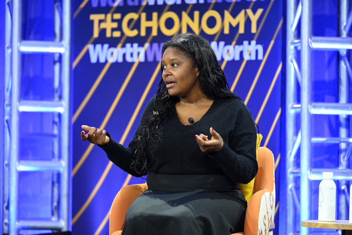 techonomy's tweet image. @mutalenkonde is the CEO of @AI4theppl, a public interest responsible AI team. At #Techonomy23, she discussed the Algorithmic Accountability Act, ethical AI policy and how AI technology can be used for the social good with @WorthMag&apos;s Eva Crouse.