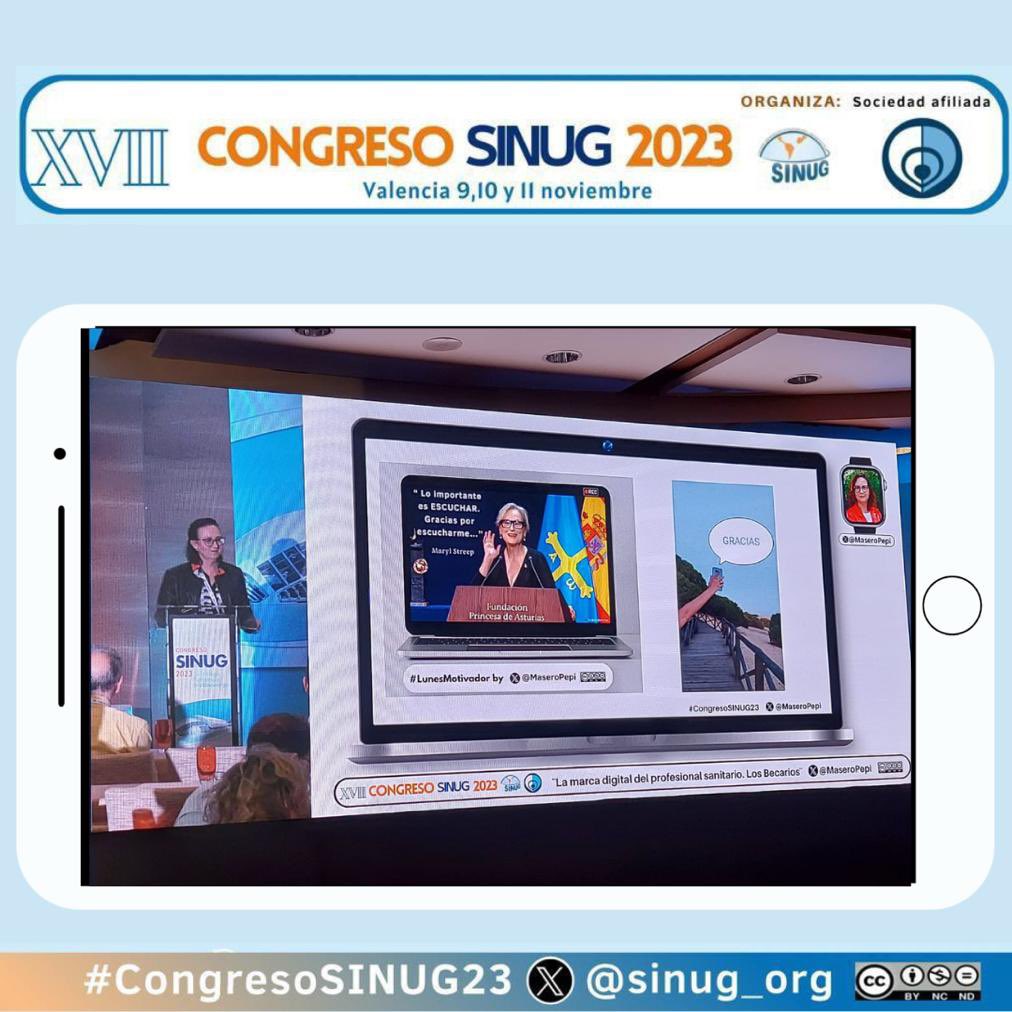 MaseroPepi's tweet photo. Muchas gracias @CMullerA por sus palabras!
🤳Algunos momentos de mi presentación
📌 “La marca digital del profesional sanitario. Los Becarios” en
📍#CongresoSINUG23
#TwitterConOtraMirada
#EducarEnSalud
#MarcaPersonalDigital
Maryl Strep: “Lo importante es escuchar”
🙋♀️Gracias https://t.co/hl9E3A8jEj