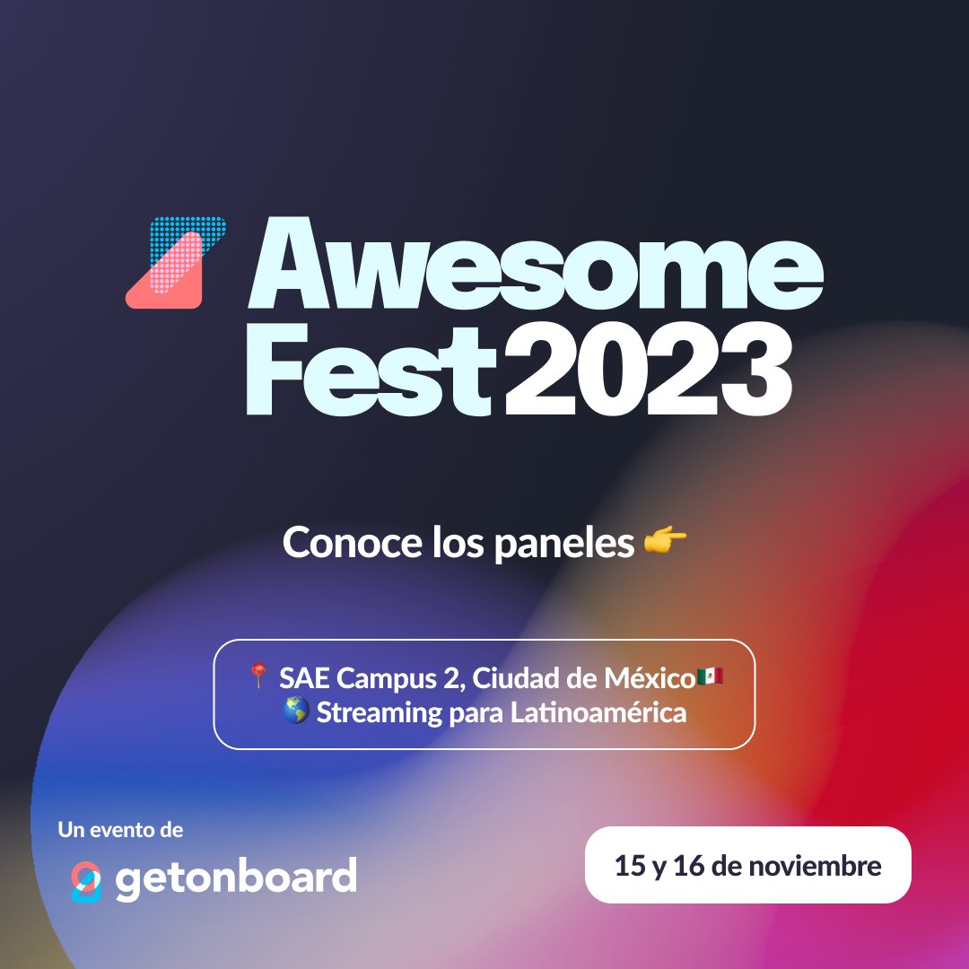 getonbrd's tweet image. Te presentamos el programa de paneles para este el 15 y 16 de noviembre. Serán dos días de inspiración sobre 🚀 tecnologías emergentes, 💻 futuro del trabajo y 🌎 cultura remota, de talentos que están construyendo el futuro desde LATAM. ¿Qué speakers estás esperando ver? ⬇️