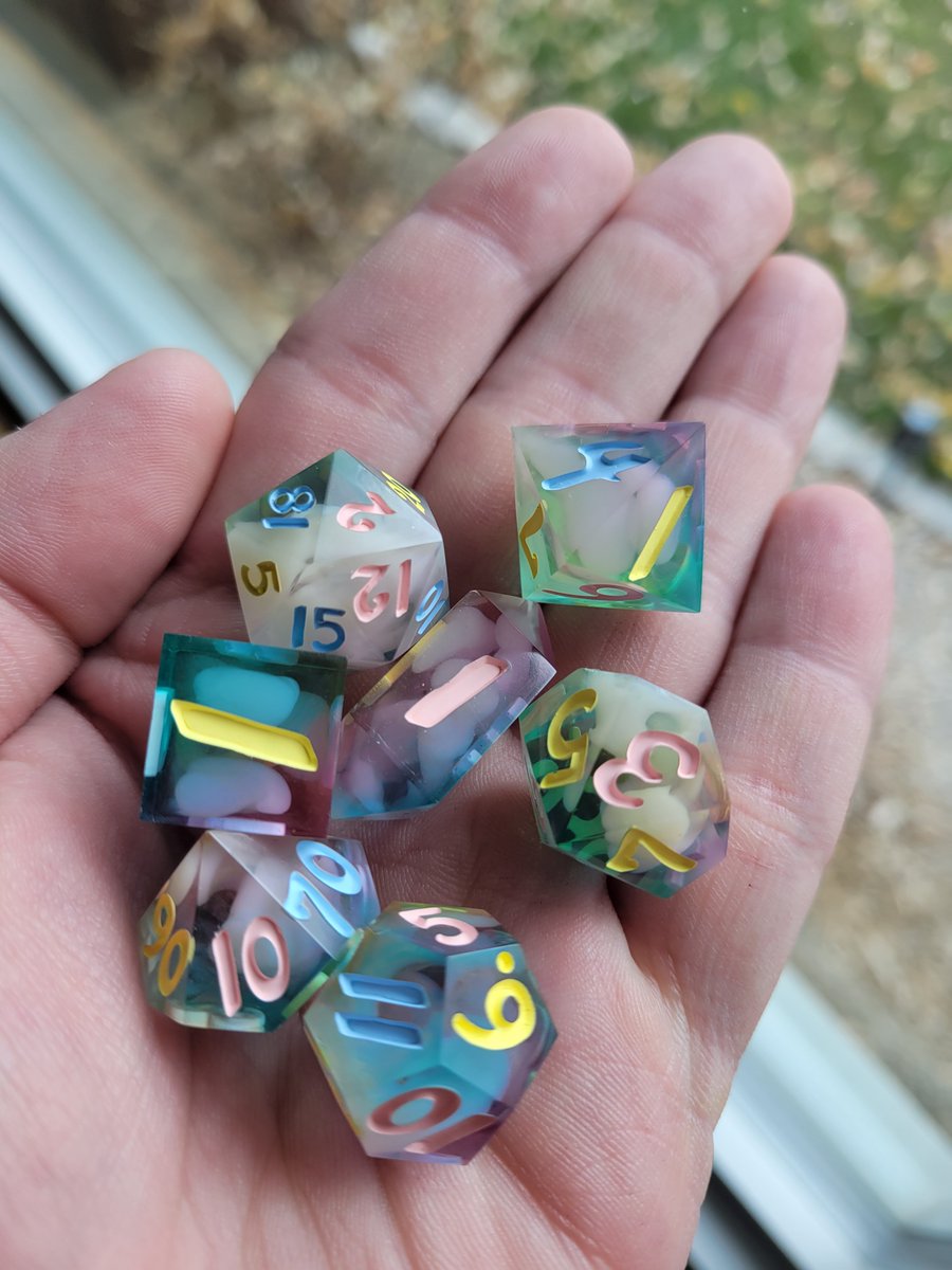 Light Rainbow!  #handmadedice #dice #dnd #ttrpg #rainbow