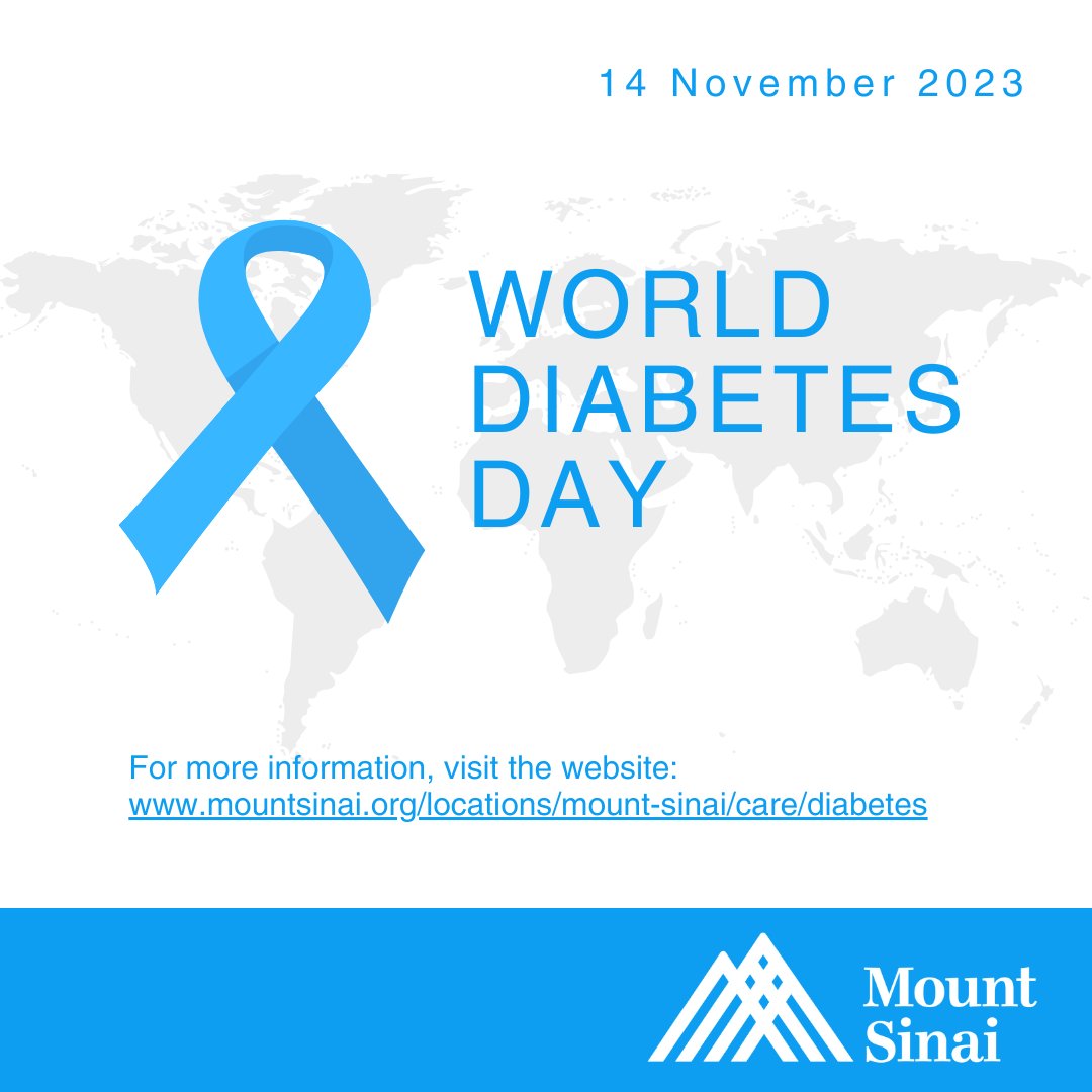 Join us on #WorldDiabetesDay as we come together to spread awareness, educate, and ignite positive change for a healthier future. Learn more at mountsinai.org/locations/moun…. #DiabetesAwareness #WDD #HealthForAll #NYC #WeFindAWay