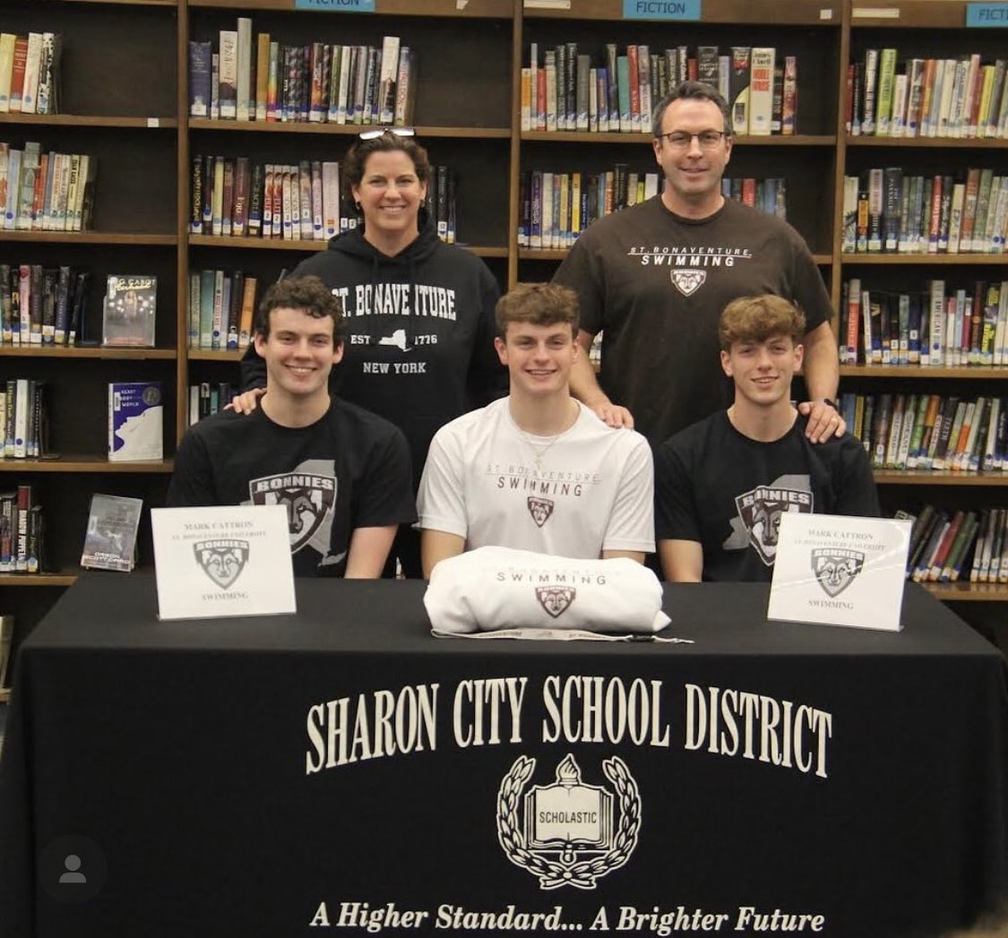 Bob Greenburg (@bobgreenburg) on Twitter photo Congratulations to Sharon standout Mark Cattron and family as he signed his NLI today to swim at Saint Bonaventure University!
<a href="/BonniesSwimDive/">Bonnies Swim & Dive</a> <a href="/MarkCattron/">Mark Cattron</a> Congratulations to Sharon standout Mark Cattron and family as he signed his NLI today to swim at Saint Bonaventure University!
<a href="/BonniesSwimDive/">Bonnies Swim & Dive</a> <a href="/MarkCattron/">Mark Cattron</a>