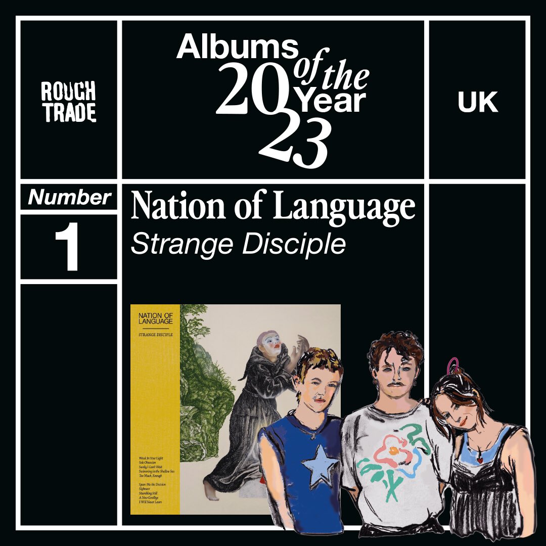 Nation of Language (@notionofanguish) - Strange Disciple has today been named Rough Trade Shops Album of the Year 2023. Thanks to @RoughTrade and all of you who have shown love for the record. Head to their store to check out their exclusive formats