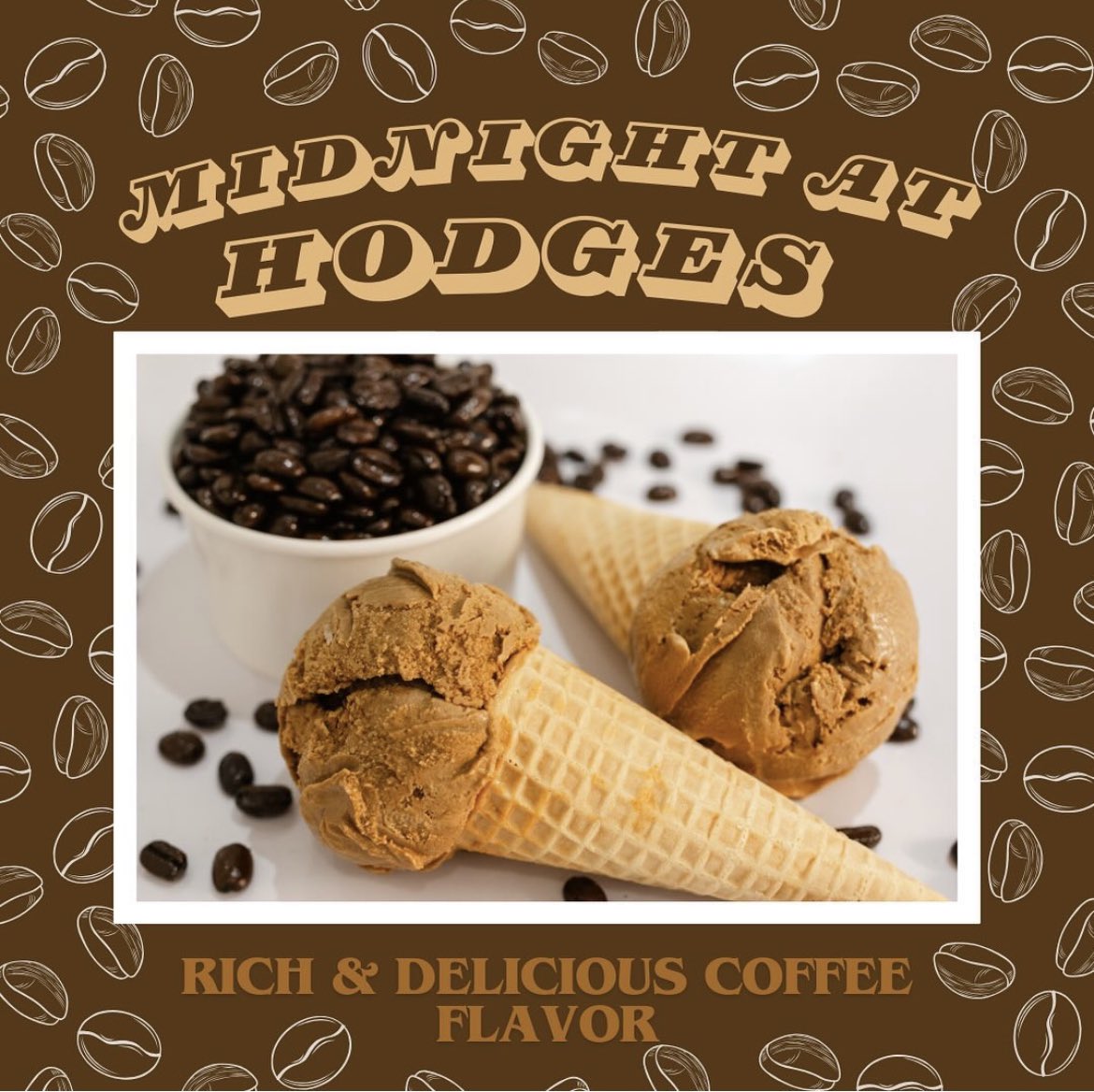 UTCreamerytn's tweet photo. The flavor we all know and love, now in ice cream form! Midnight at Hodges COFFEE ice-cream is NOW AVAILABLE at the UT Creamery! Located at 2712 Neyland Dr (across from sorority village) Mon-Sat noon-7pm (not actually in the library). Come see us today!! 😉📚☕️🍦🍨🧡 https://t.co/ssX3bQQEnu