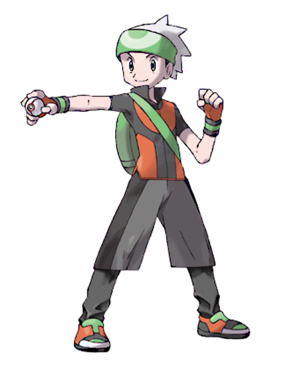 brendan (pokemon) 1boy solo male focus holding gloves holding poke ball poke ball  illustration images