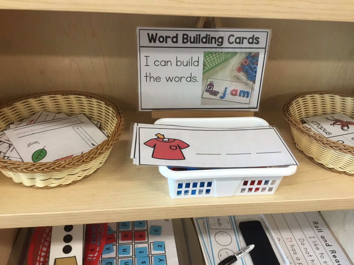 Our kindergarten students are having fun using their knowledge of letters and sounds to build words.