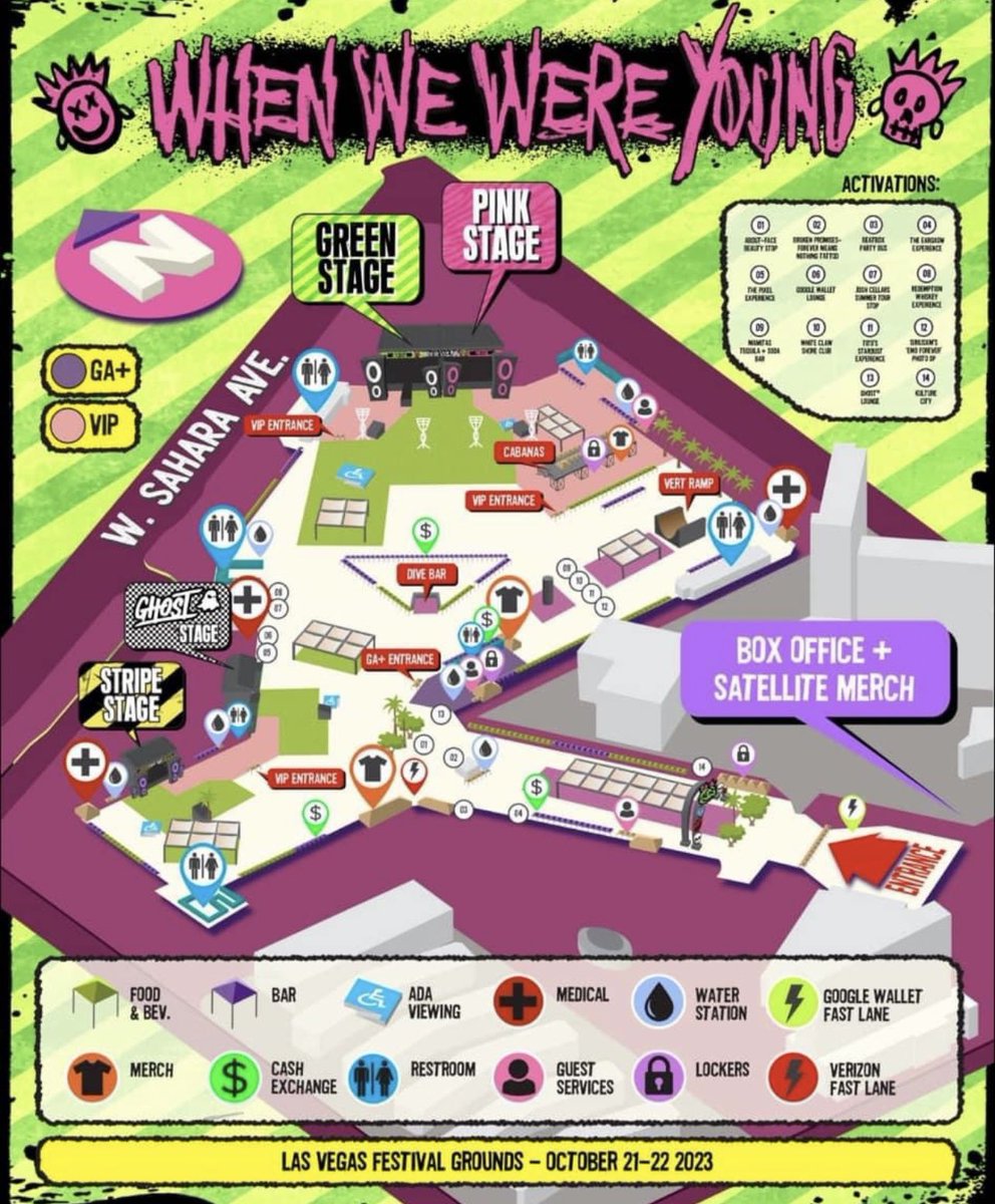 Sabrinaramai's tweet photo. @venustrine @WWWYFest There are always 3 stages playing. Two smaller ones that both have a rotating platform so the next band sets up behind the current performing act. Then the two main stages are next to each other and switch off. 2022 they had another tent too but this year it was a GA+ area. https://t.co/IpRfycTZi1