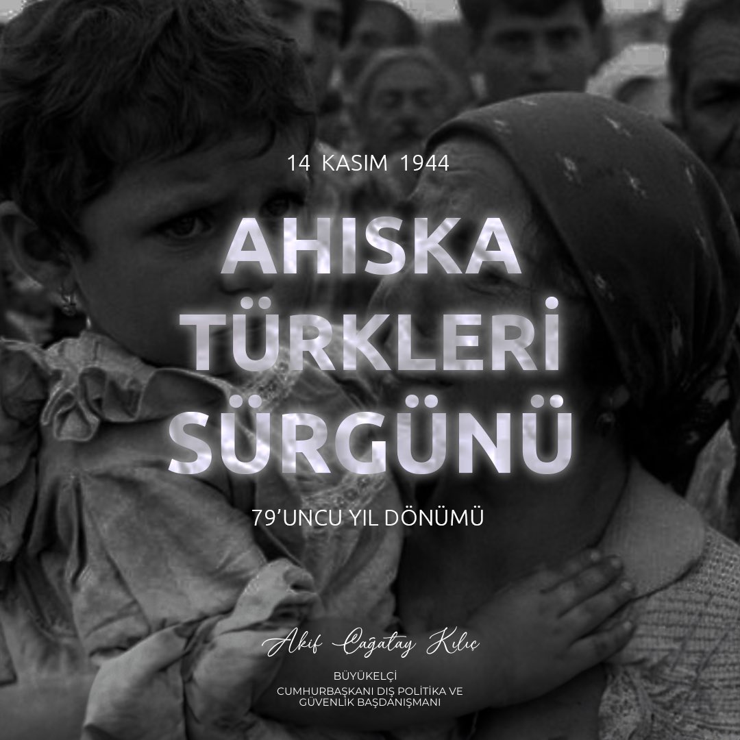 14 Kasım 1944…

İnsanlık tarihinde kara bir leke olan Ahıska Sürgünü'nün 79. yılı...

Yaklaşık 86 bin Türk, Ahıska'dan Orta Asya'nın çeşitli bölgelerine sürgün edildi. Bilinmezliğe giden sürgünde binlerce Ahıska Türkü hayatını kaybetti.

Türkiye, Ahıska Türklerinin her zaman