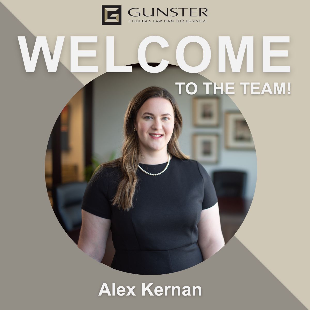 Gunster proudly welcomes in its Tallahassee office, Alex Kernan, who has joined as a government affairs consultant. Prior to joining #Gunster, she served as Director of Legislative Affairs at the Florida Department of Environmental Protection. Read more bit.ly/47dxlOv