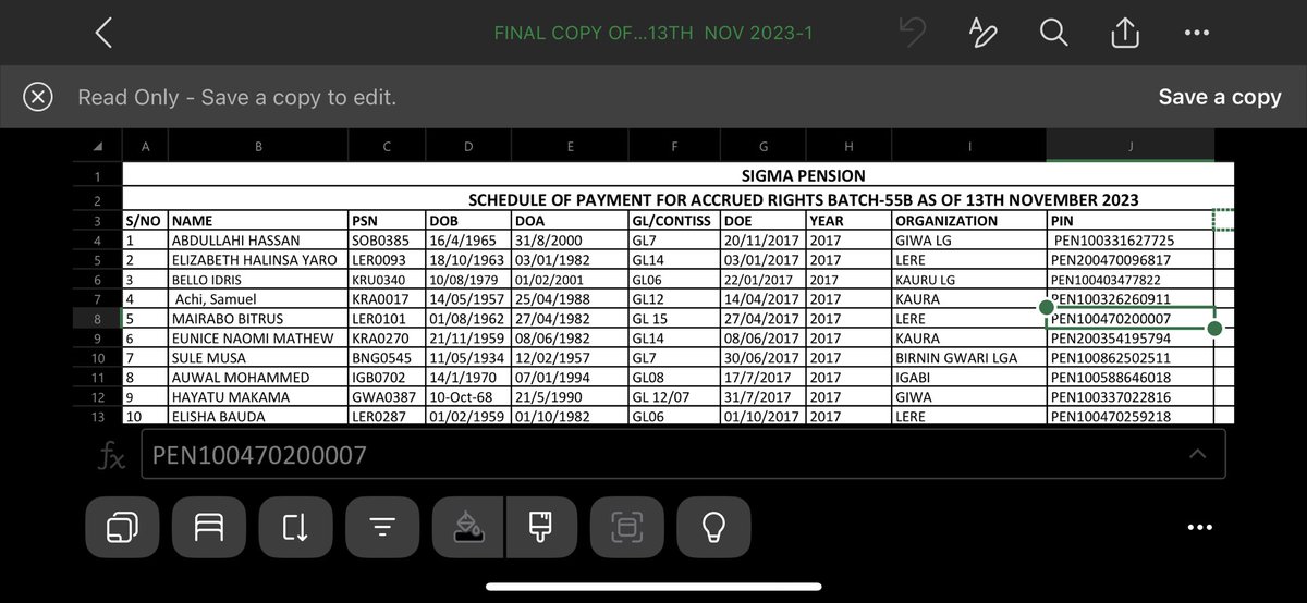 Abdool85's tweet image. Kaduna  State Pension Bureau has released the Second list of Accrued Rights Beneficiaries in the Contributory Pension Scheme of 189 Pensioners and families of Deceased. 

Please see the full list of names of beneficiaries below 👇