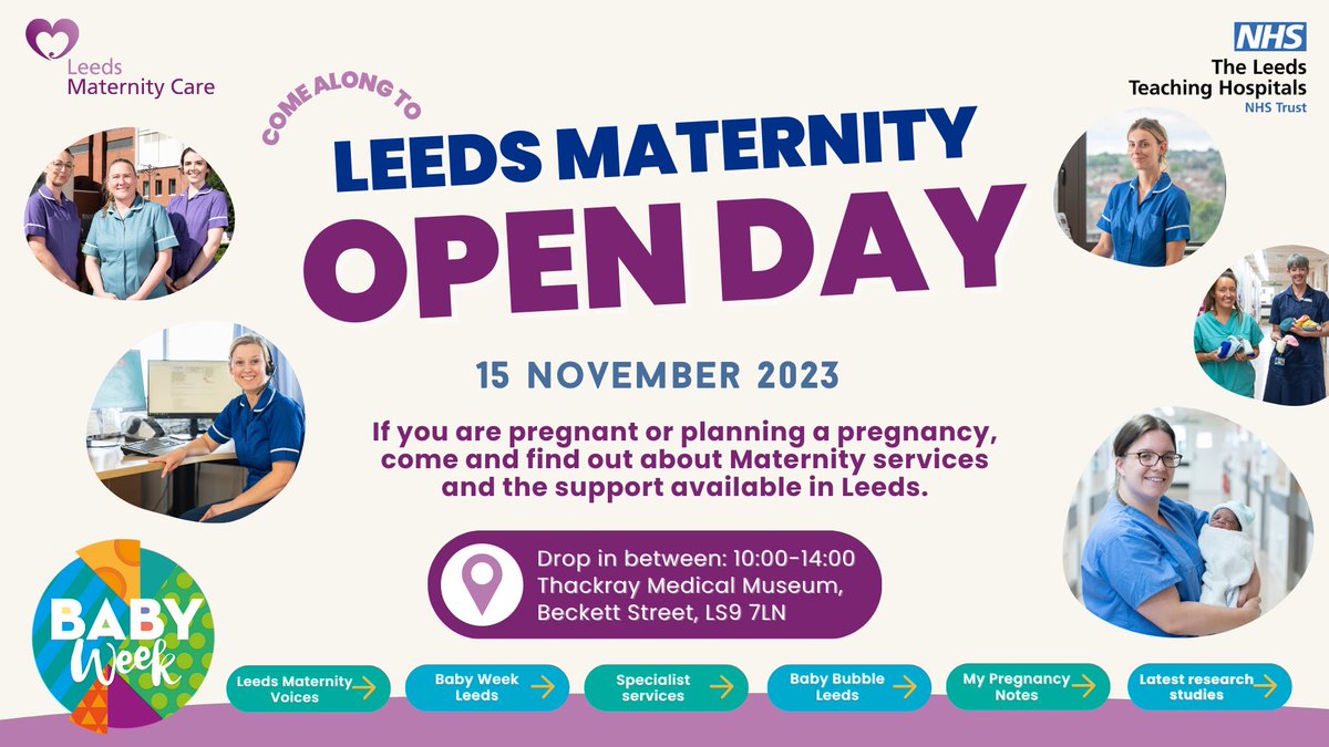 Our @leedsmaternity open day takes place tomorrow! This special event is being held at @thackraymuseum on Wednesday 15th November for @BabyWeekUK. Drop in and meet our teams from 10am-2pm - there is no need to book.