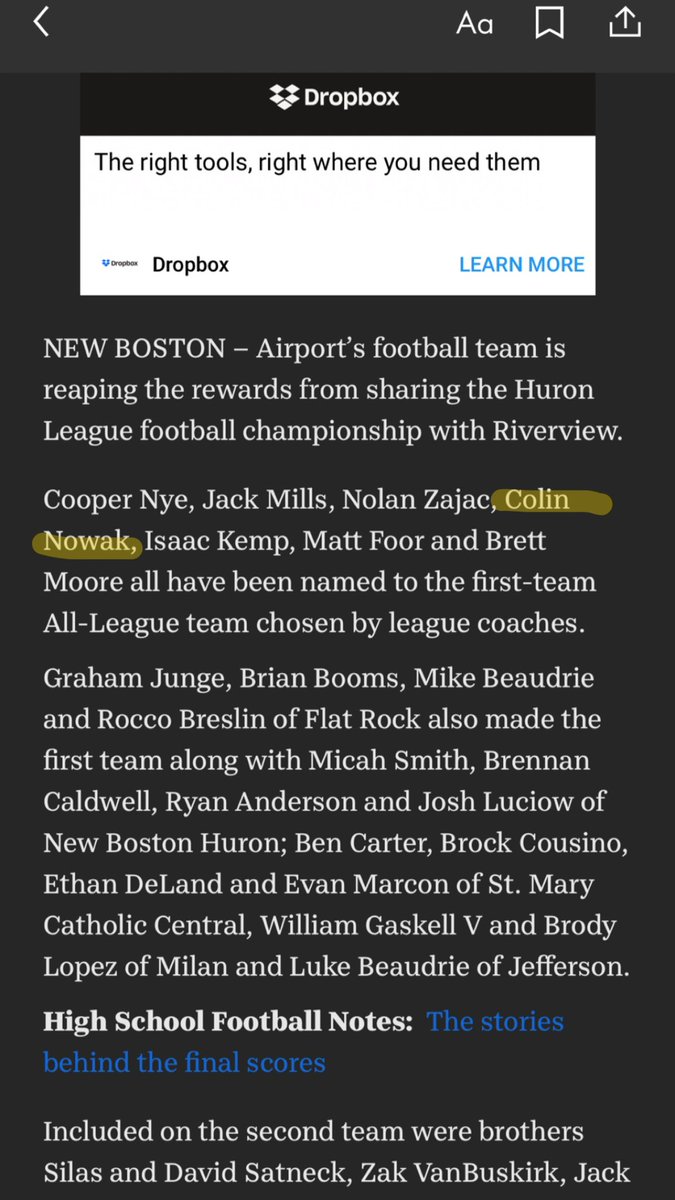 Beyond grateful to be name First Team All-Region and First Team Huron League <a href="/TheD_Zone/">The D Zone</a> <a href="/MIexposure/">Michigan Exposure</a> <a href="/MIPrepZone/">MIPrepZone</a>