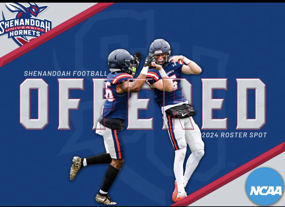 Blessed to be offered by <a href="/SUhornetsFB/">Shenandoah Football</a>. Thank you <a href="/yoder847/">Coach Yoder</a> and the whole staff at Shenandoah. @Coach_JHiII