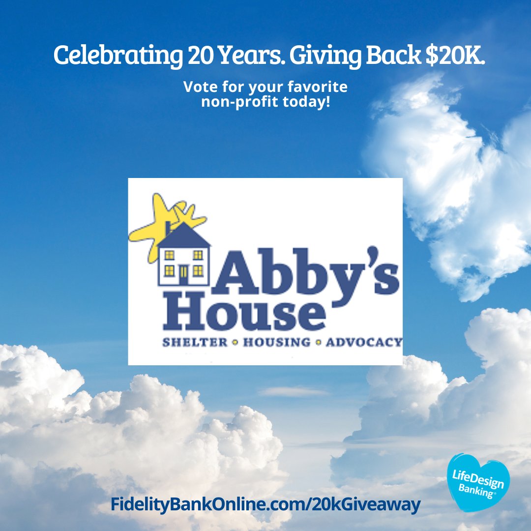 Fidelity Bank MA (@fidelitybankma) on Twitter photo #20kGiveaway 💙 Meet our finalist: <a href="/abbyshouse1976/">Abby's House</a>
🏡Providing shelter and affordable housing to women and children in Worcester for over 40 years.
Your vote decides which finalists get a share of $20,000. Learn more and cast your vote by Nov 17, 2023: fidelitybankonline.com/20kgiveaway. #20kGiveaway 💙 Meet our finalist: <a href="/abbyshouse1976/">Abby's House</a>
🏡Providing shelter and affordable housing to women and children in Worcester for over 40 years.
Your vote decides which finalists get a share of $20,000. Learn more and cast your vote by Nov 17, 2023: fidelitybankonline.com/20kgiveaway.