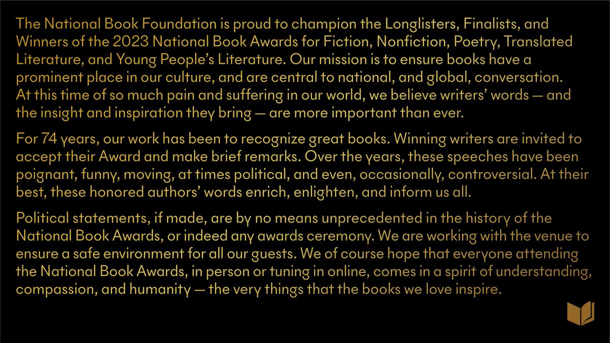 An Update about the National Book Awards