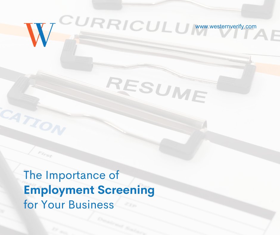 Ready to elevate your hiring game with strategic hiring? 

Learn how Employment Screening ensures top talent, reduces risks, and boosts productivity in our most recent blog: westernverify.com/the-importance…

#HiringStrategies #RiskMitigation #TopTalent #HRInsights #EmployeeScreening