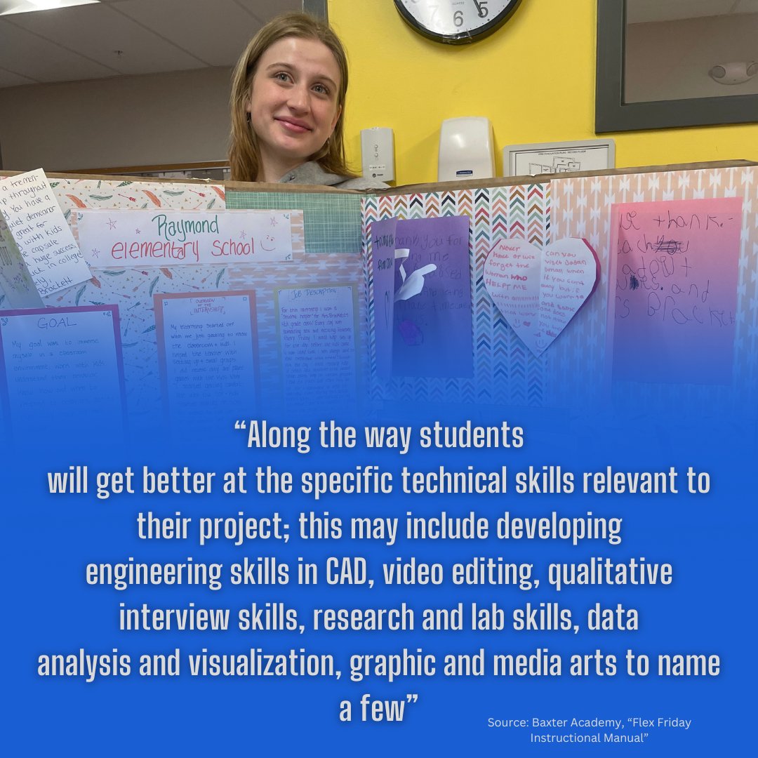 baxteracademy's tweet image. About 20 percent of the school week is dedicated to Flex Friday, a unique program that empowers students to design innovative projects with a focus on community impact. #BaxterAcademyME #STEAM