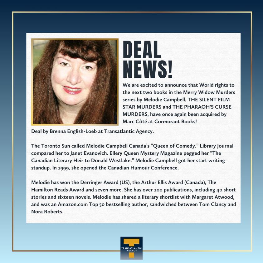 Can finally share!  Two-book deal for World rights on the next two books in the Merry Widow Murders series