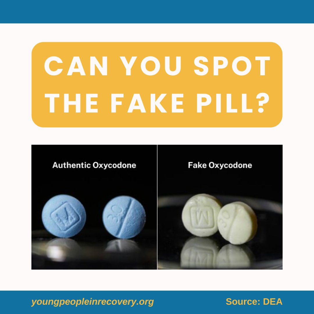 ypr_national's tweet photo. Can you spot the fake pill? Most people can't. Fentanyl has become increasingly present in the US drug supply, and it is now commonly found in drugs ranging from opioids and benzodiazepines to methamphetamine and cocaine. Carry Narcan, use fentanyl test strips, and stay safe. https://t.co/NWnyZ6b9J7