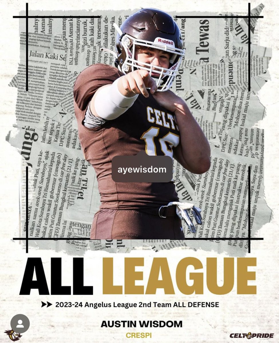 AustinRS_Wisdom's tweet photo. Second team all angelus league Defense 72 total tackles 27 solo tackles https://t.co/OTEb34gTFw