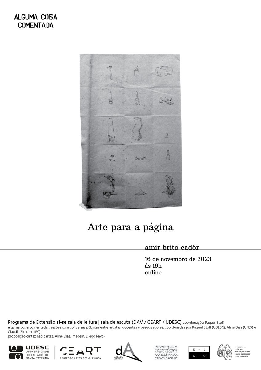 udesc_ceart's tweet photo. Notícia - Udesc Ceart promove conversa com Amir Cadôr sobre métodos de trabalho dentro das artes visuais https://t.co/qtUEtoNYSa https://t.co/DfXZ8ATW5f