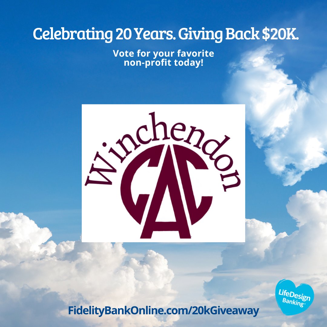 #20kGiveaway 💙 Meet our finalist: Winchendon CAC

🤝Assisting individuals and families in crisis with vital services in Winchendon. 

Your vote decides which finalists get a share of $20,000. Learn more and cast your vote by Nov 17, 2023: fidelitybankonline.com/20kgiveaway.
