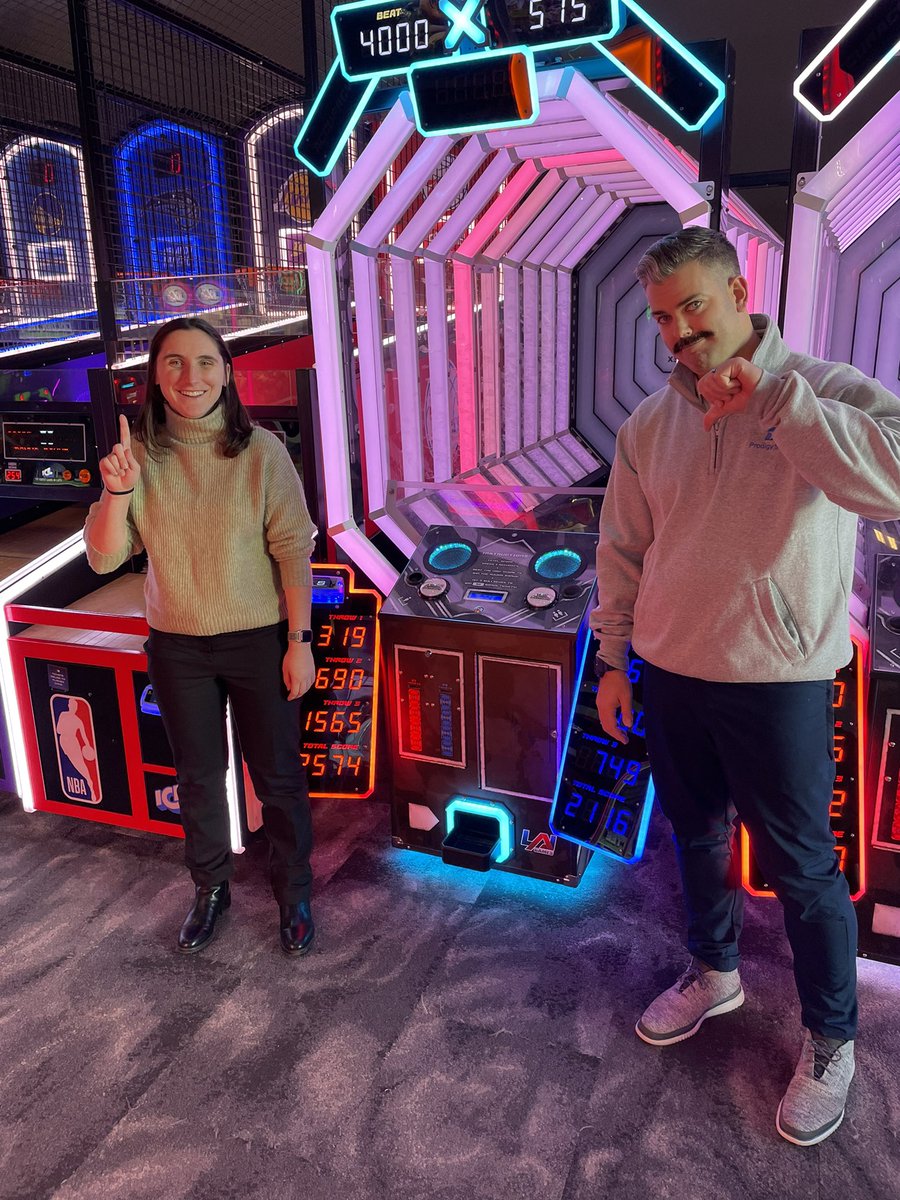 Prodigy_Search's tweet image. Got our week off to a great start with a staff outing at Supercharged Entertainment. All had fun getting out with our team and enjoying some friendly competition.

Go-karts, axe throwing, arcade games, and more!
