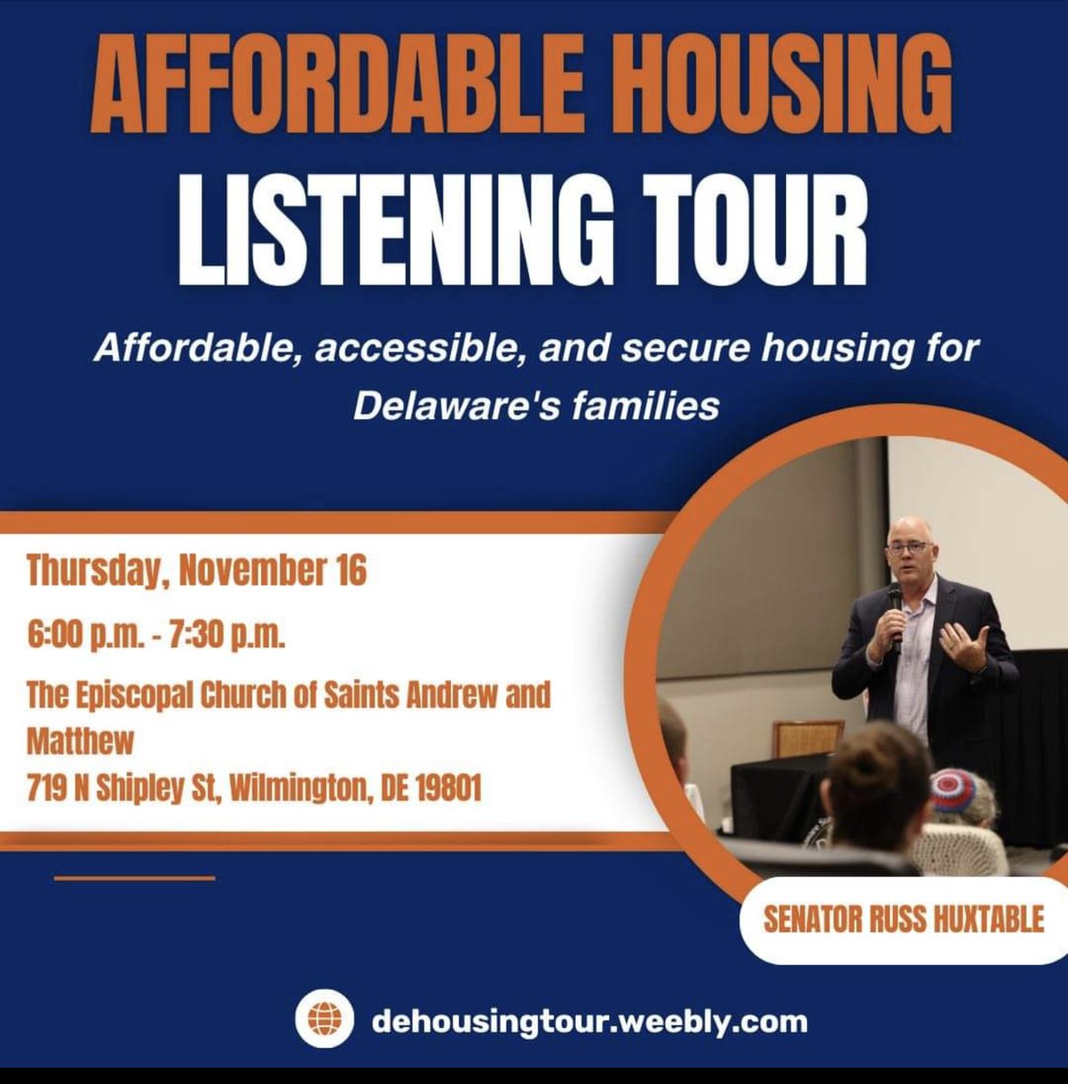 As we continue to travel across the state for our Affordable Housing Listening Tour I'm heartened by how many people are passionate about solving our housing crisis

This week we have 2: Wed. night in Georgetown &amp; Thur night in Wilmington <a href="/DelSussex/">Sussex County Democratic Committee</a>
#netde <a href="/CapeGazette/">Cape Gazette</a> #Delaware