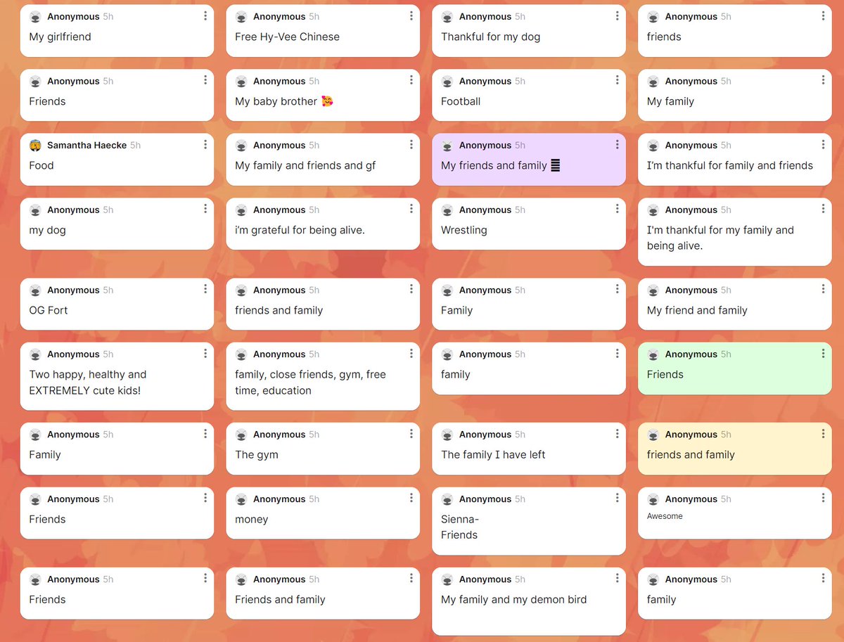 GorrinJM's tweet image. During Wolverine Wrap-up @OPS_Westview students did a @padlet sharing what they were thankful for to get in the spirit for break next week! Here's what they shared. I'm thankful for family, good health and enjoying going to work each day! How about you?