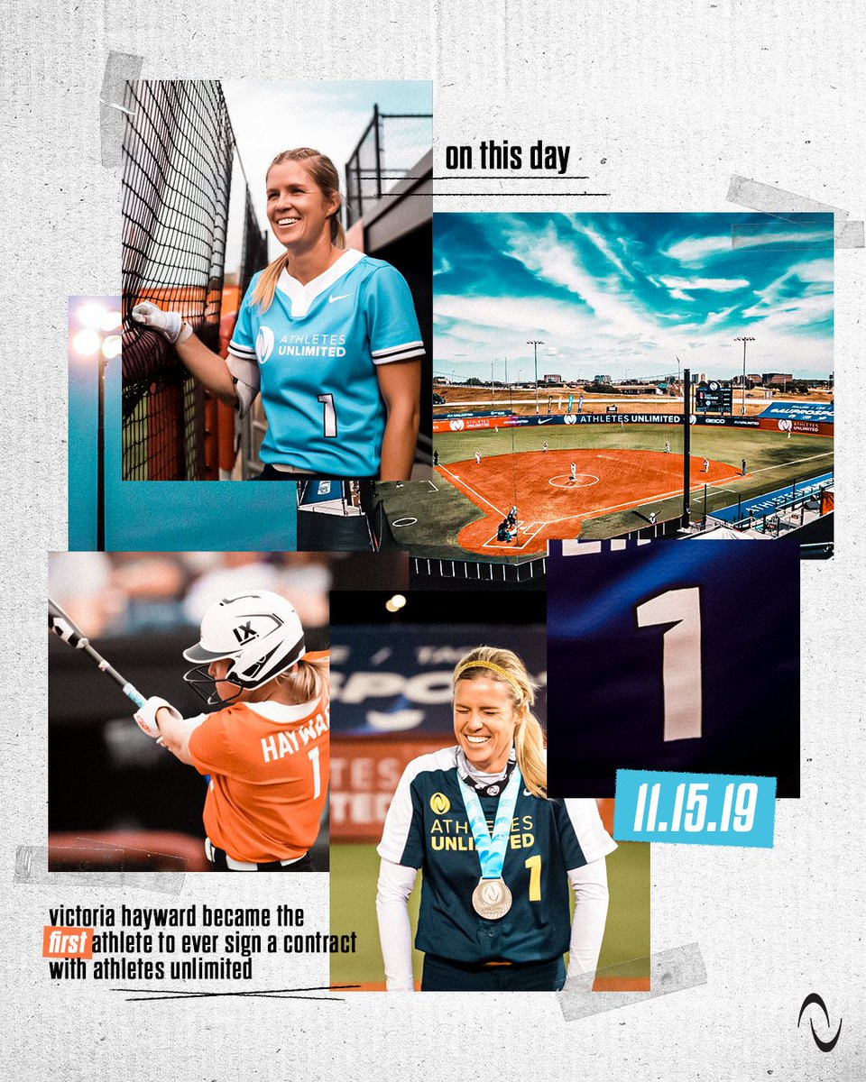 She wears #⃣1⃣ for a reason... On this day in 2019, @VictoriaHayward became the first-EVER athlete to sign with Athletes Unlimited 💙 #AUSB x #BeUnlimited