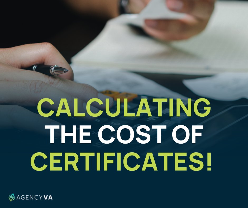 Calculating the cost of certificates! 💻 How much are you investing in having your team send out those important documents? 

Contact us now to learn about our industry leading tracking software &amp; virtual insurance assistants!

agencyva.com/contact/?utm_s…