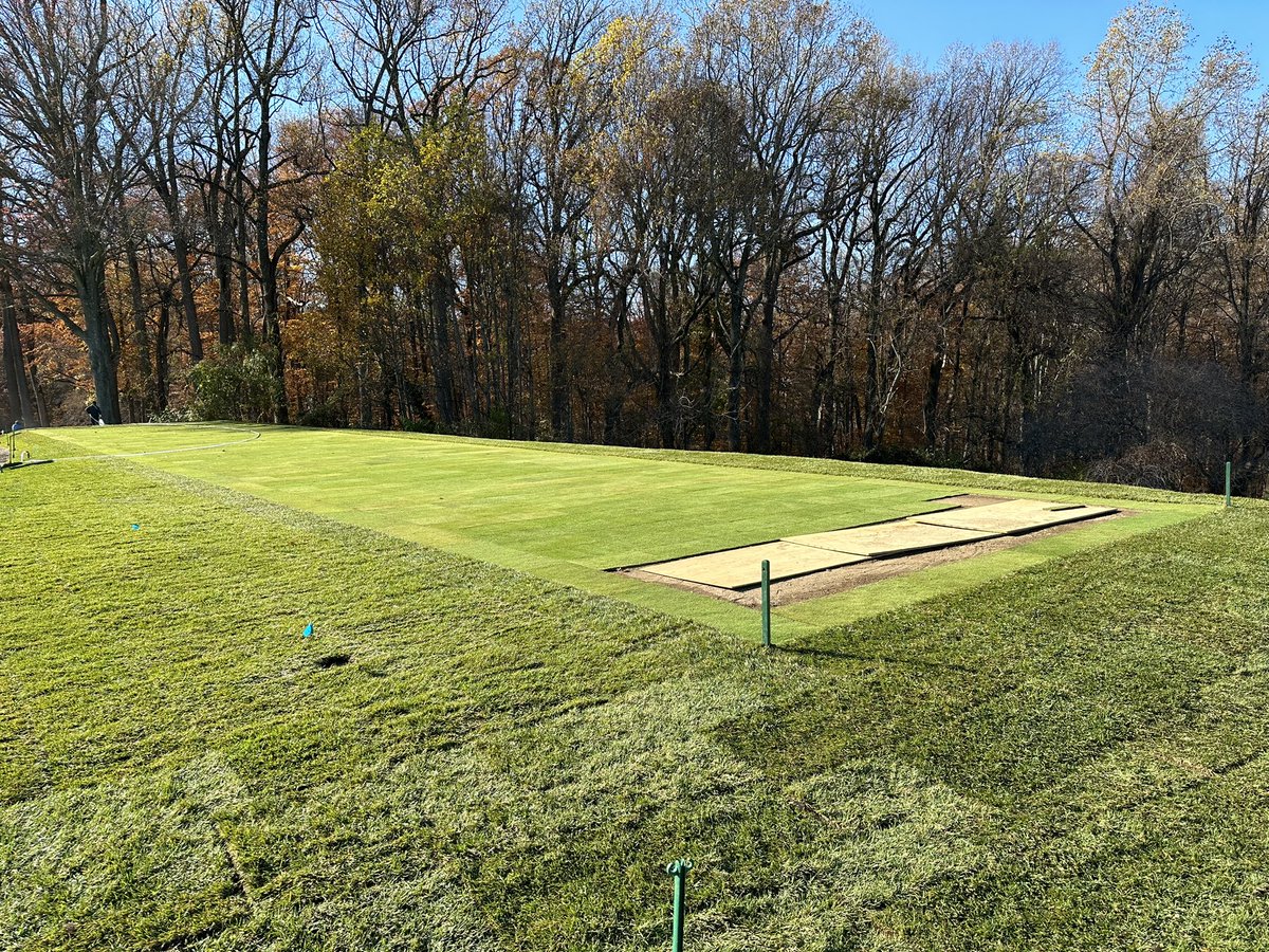 Kicking off project season with a re-level/expansion of 11 North Tee. Almost half of the original tee was unusable due to the edges sloping off. Great effort by the team to improve this hole!
