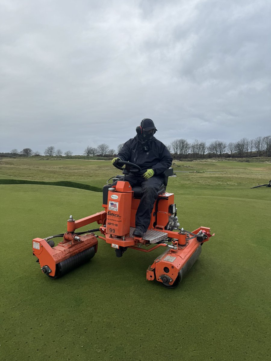 Verti drains out on the greens today